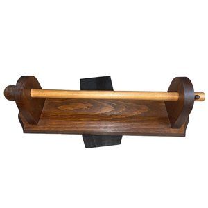 Vintage Wood Farmhouse Wall Mount Paper Towel Holder Original Hardware